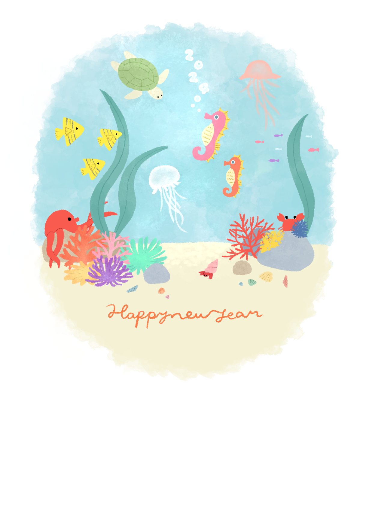 海の中のHappy new year